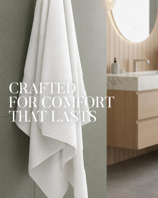 Luxury Bath Towels 4 Pack 650 GSM, 34"x56" Bath Towels Large - White