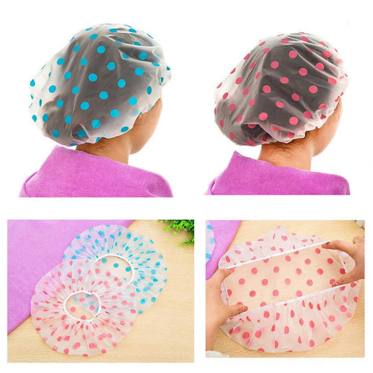 Shower Cap, 3 Pcs Waterproof Reusable Shower Caps Bath Hair Hat