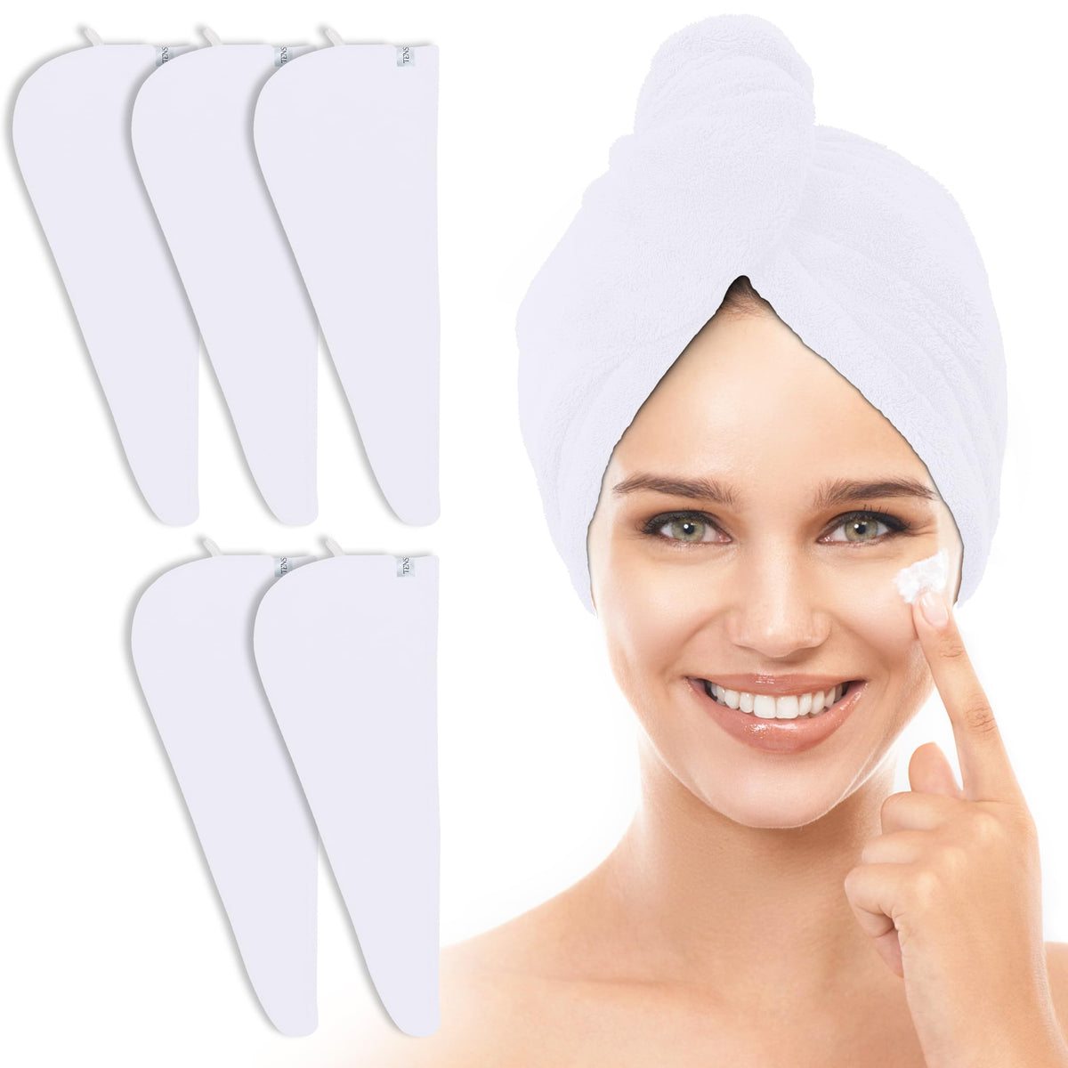 TENSTARS Microfiber Hair Towel Wrap for Women All Hair Types, 320GSM Thick