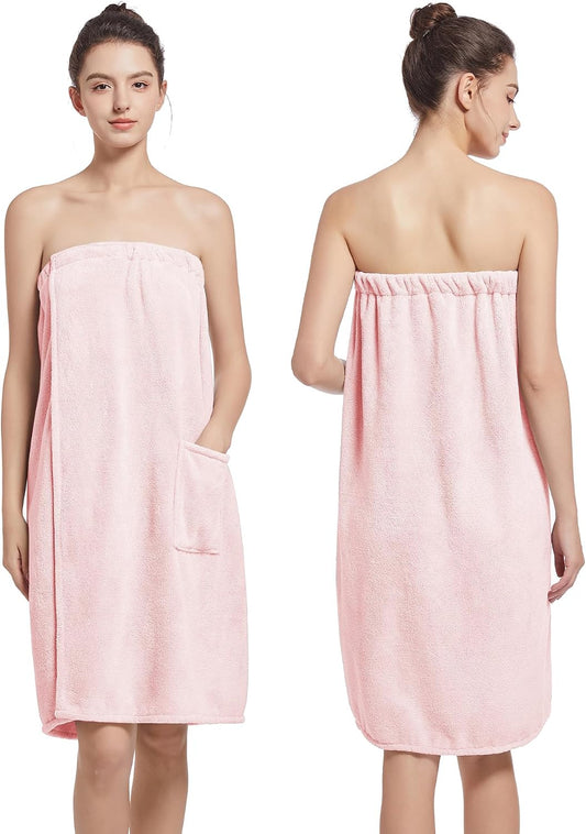 Women'S Soft Wrap Towel Full Length,Bath Robe After Shower Female Plush Long,Spa Bathrobes Lightweight With Pockets