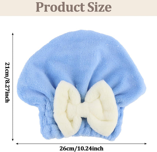 2PCS Microfiber Hair Drying Caps Hair Towel Cap