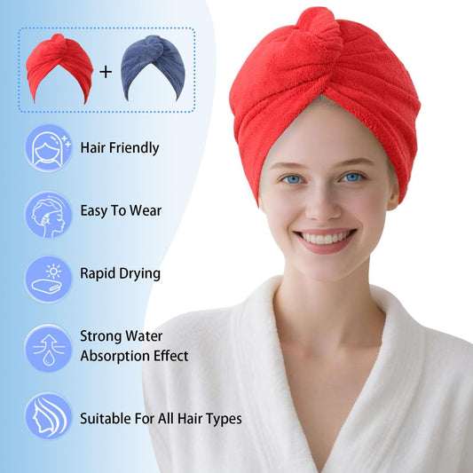Microfiber Hair Drying Towel Wrap,Hair Turbans Towel for Wet Hair