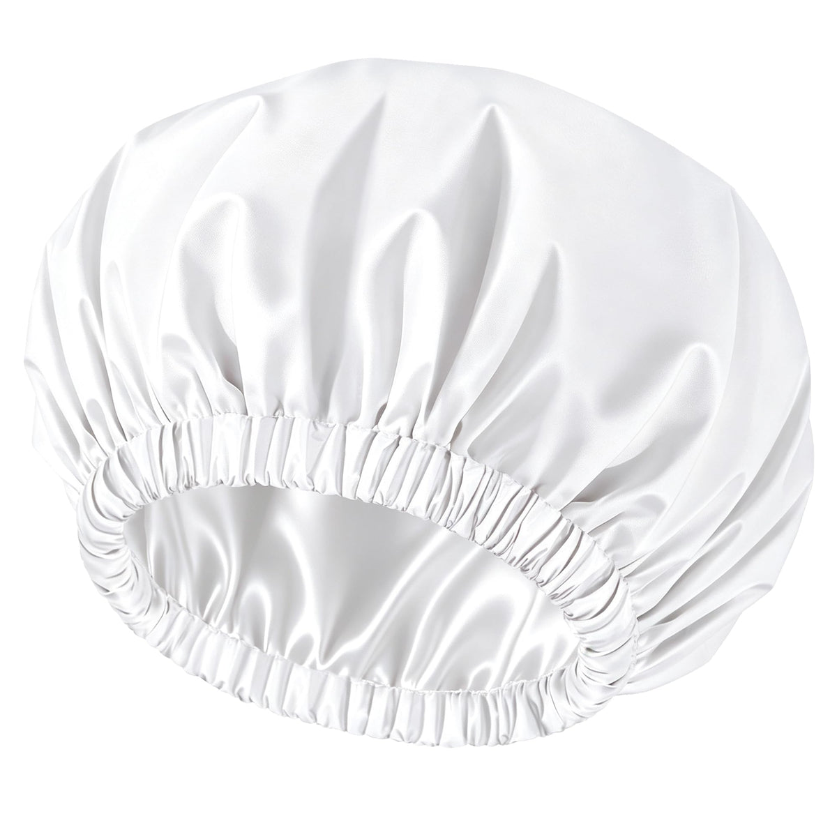 Shower Cap for Women, Reusable Waterproof Satin Lined Shower Cap