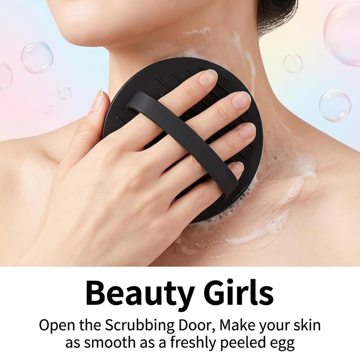 Soft Rubber Shower Scrubber, 2026 New Gentle Exfoliating Bath Glove,
