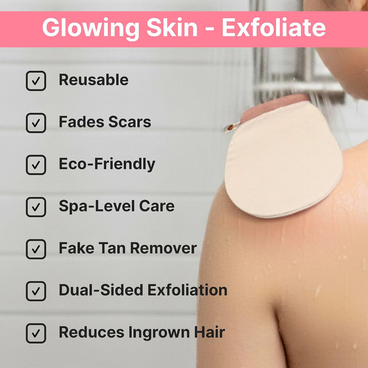Vegan Silk Exfoliating Gloves Set (2 Pack) – Korean Spa Body Scrubber Mitt for Dead Skin & Ingrown Hair | Gift for Smooth Glowing Skin