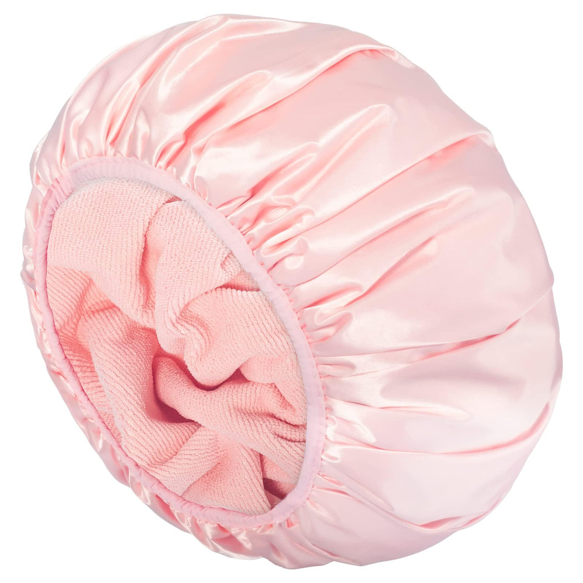Aquior Shower Cap,Terry Lined Shower Cap for Women Reusable, Triple Layer Waterproof Bath Cap, Extra Large for Women Long Hair(Black)