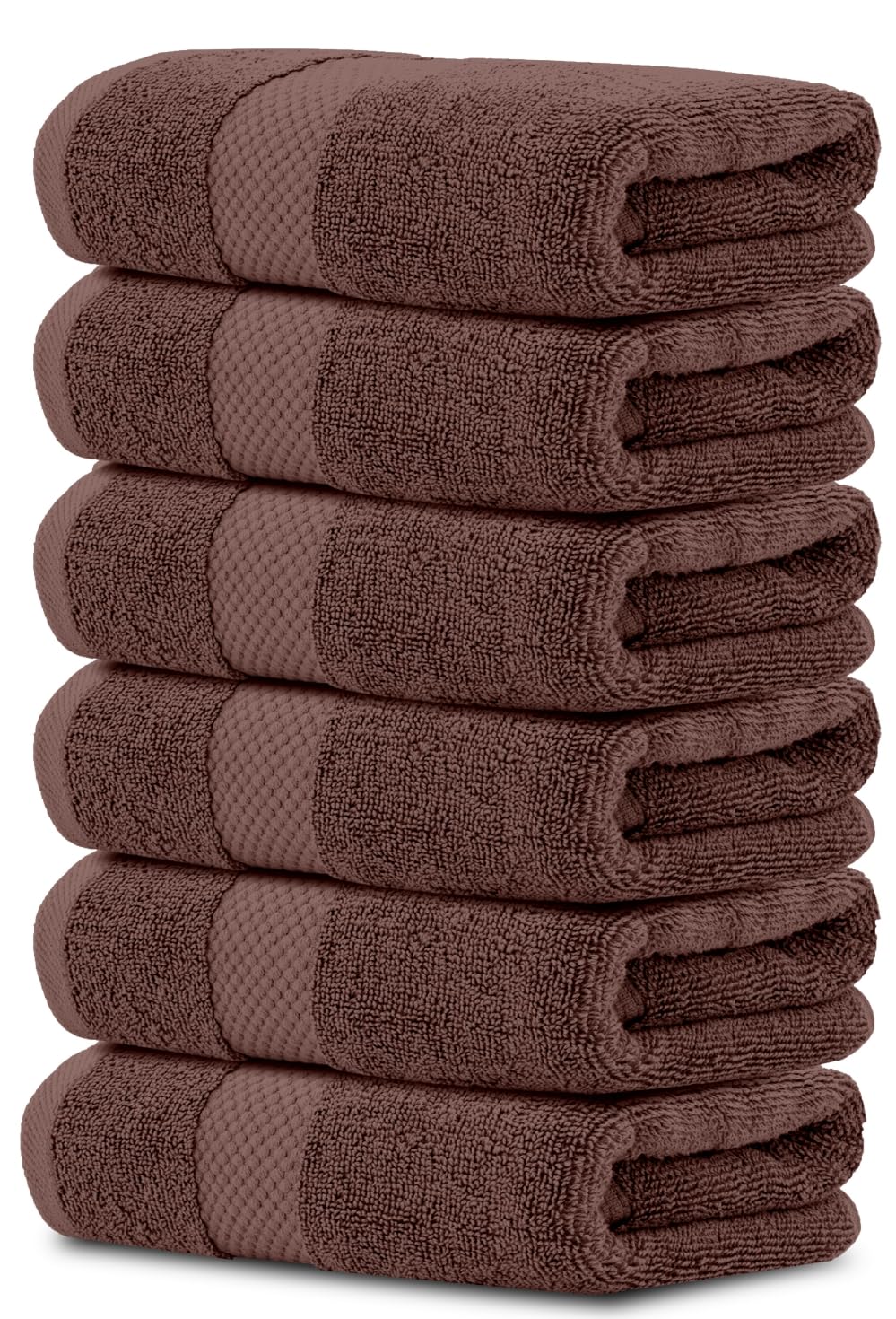 White Classic Luxury White Hand Towels - 100% Turkish Cotton, 16x30, 6 Pack