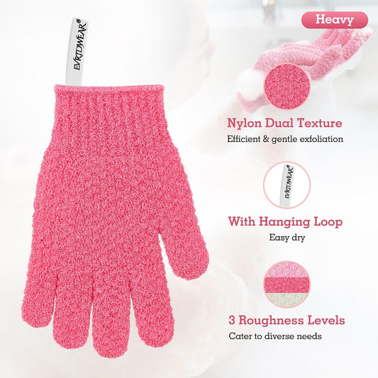 Evridwear Exfoliating Glove for Shower Bath, Body Wash Loofah Gloves Women