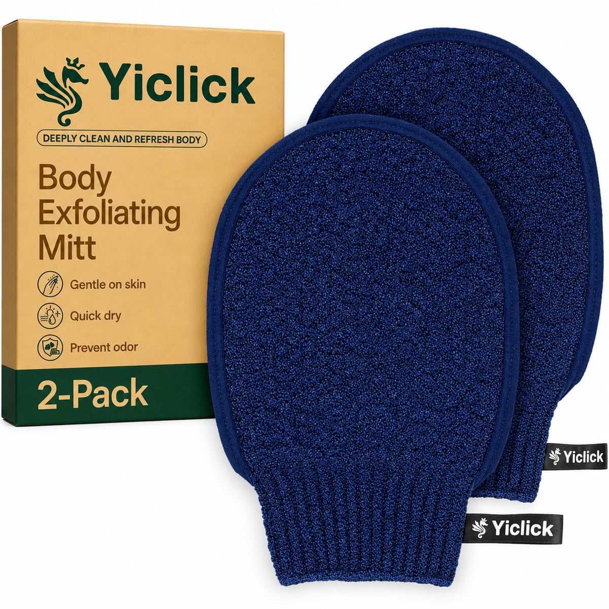 Exfoliating Mitt, Exfoliating Glove, Body Scrubber Exfoliator, 2 Pack