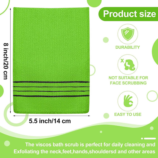Tatuo 12 Pack Korean Exfoliating Mitts, Body Scrub, 8 x 5.5 in, 4 Colors