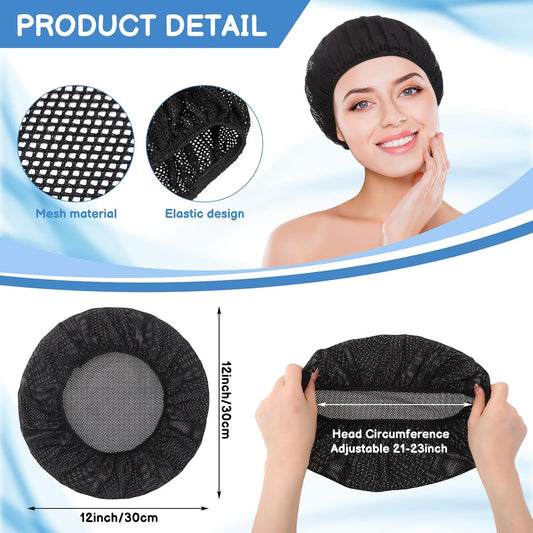10 Pcs Hair Net for Sleep Night Curly Hair Nets Black