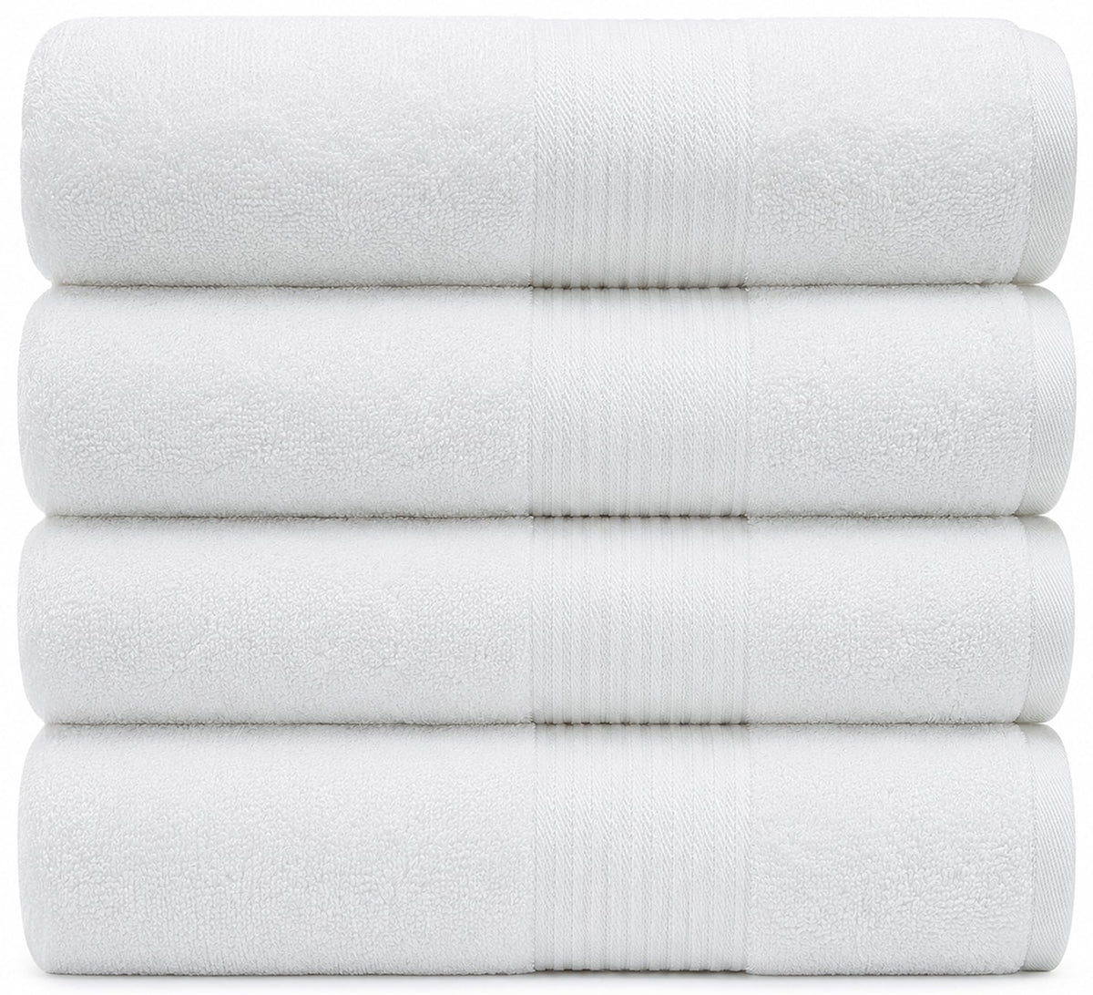 Luxury Bath Towels 4 Pack 650 GSM, 34"x56" Bath Towels Large - White
