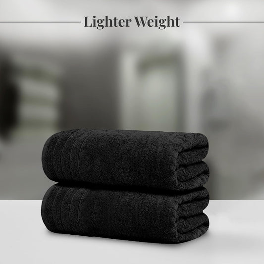 Tens Towels 4 Piece Extra Large Bath Towels 30 x 60 Inches, Black