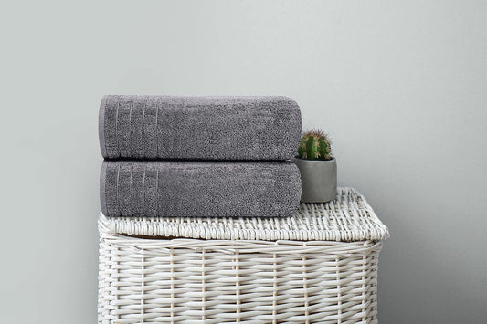Tens Towels 4 Piece Extra Large Bath Towels 30 x 60 Inches, Dark Grey