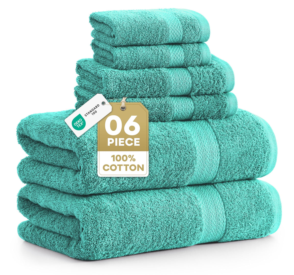 100% Cotton Bath Towels Set Soft Absorbent Quick Dry 16 Piece - Grey