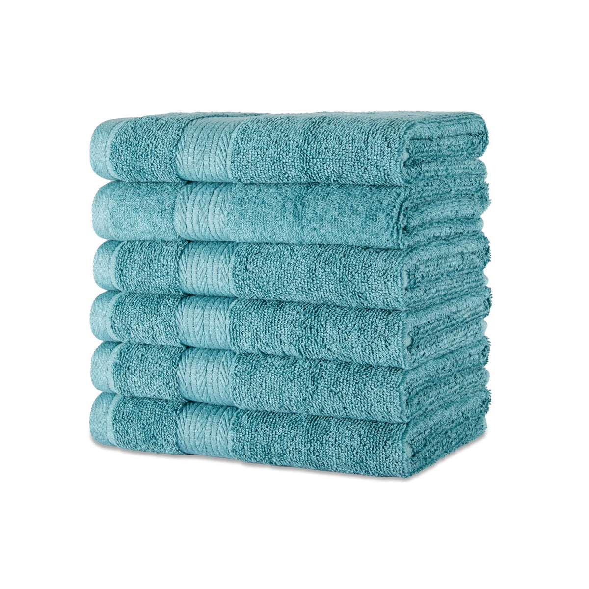 Amazon Basics 6-Piece Highly Absorbent Fade-Resistant Towel Set, 100% Cotton Towels for Bathroom, Soft, 2 Bath Towels, 2 Hand Towels, 2 Washcloths, Black