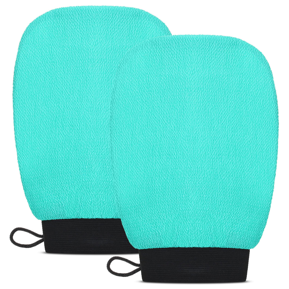 VALITIC Exfoliating Glove Body Scrubber Mitt for Shower, Pair Turquoise