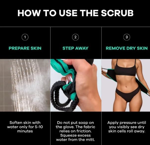 Dermasuri Deep Exfoliating Back Scrubber, Shower & Bath Back Exfoliator