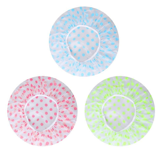 Shower Cap, 3 Pcs Waterproof Reusable Shower Caps Bath Hair Hat