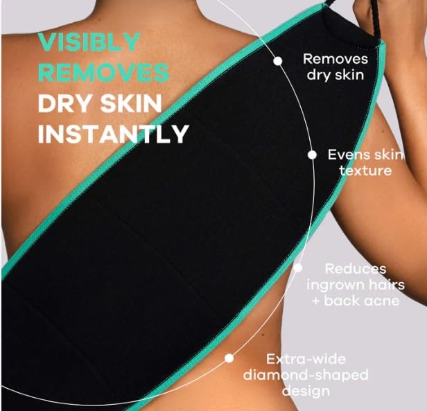 Dermasuri Deep Exfoliating Back Scrubber, Shower & Bath Back Exfoliator