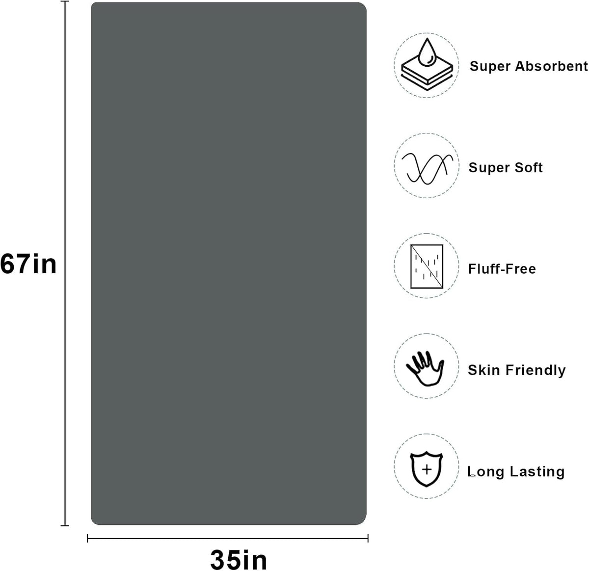 Microfiber Bath Towels Set of 2, 35 x 67 Inch Extra Large Bath Towel Set, Super Soft & Highly Absorbent, Quick Dry for Bathroom, Gym, Spa, Pool & Travel