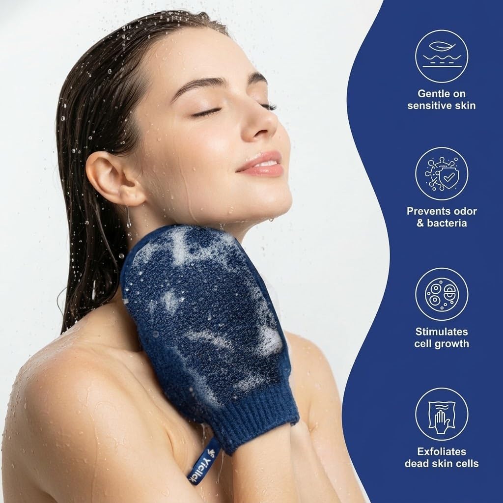 Exfoliating Mitt, Exfoliating Glove, Body Scrubber Exfoliator, 2 Pack