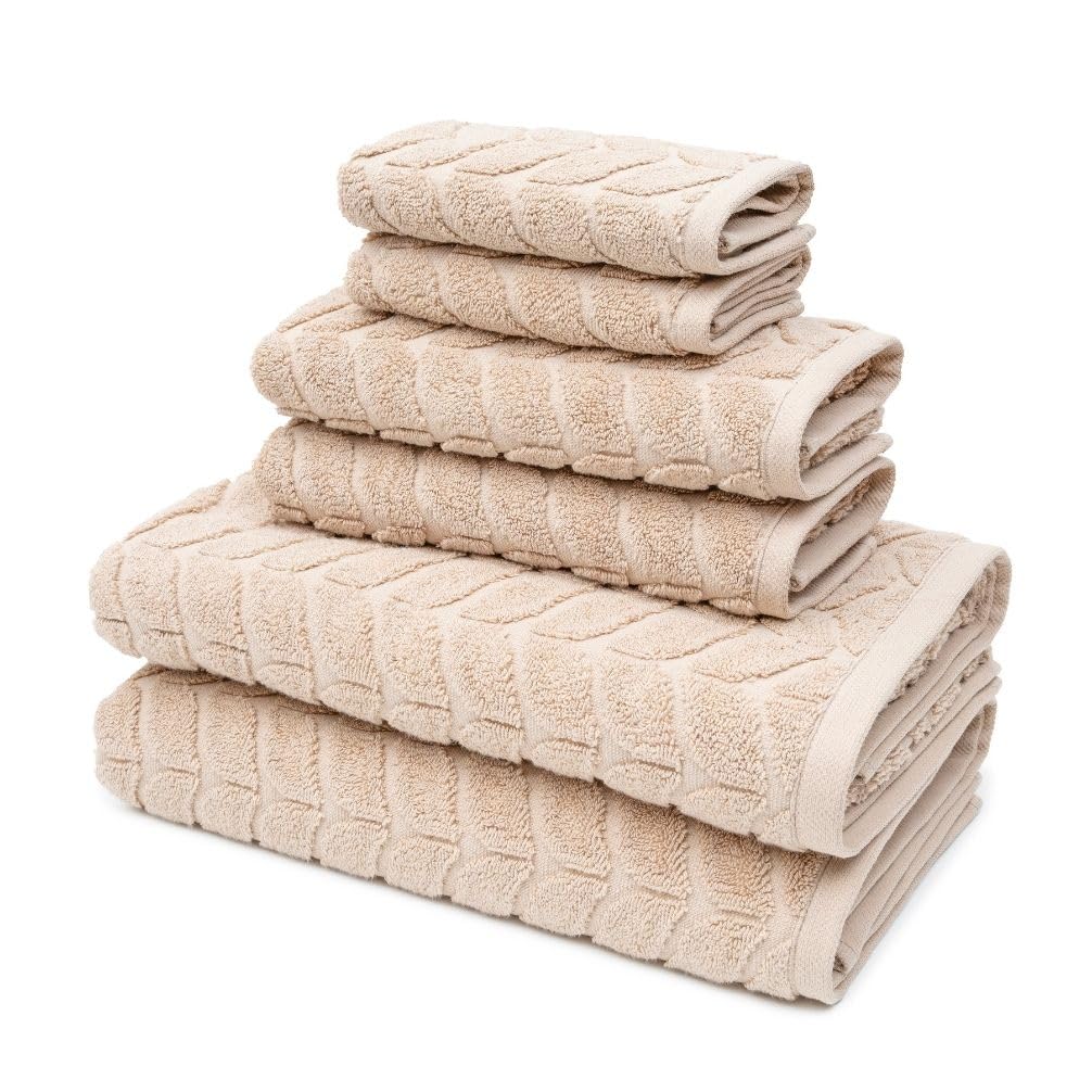 BAGNO MILANO Turkish Cotton Hand & Bath Towels - Plush, Ultra Absorbent Set (Cream, 2 pcs Bath Towel Set)