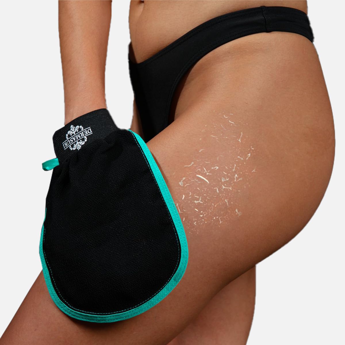 Dermasuri Exfoliating Body Scrubber Glove, Exfoliating Glove, Black (1 Pk)