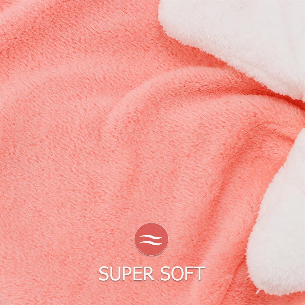 2Pcs Microfiber Hair Wrap Hair Drying Cap Hair Plopping Cap Towel Curly Hair Drying Towel Wrap for Women (Blue and Pink), Small