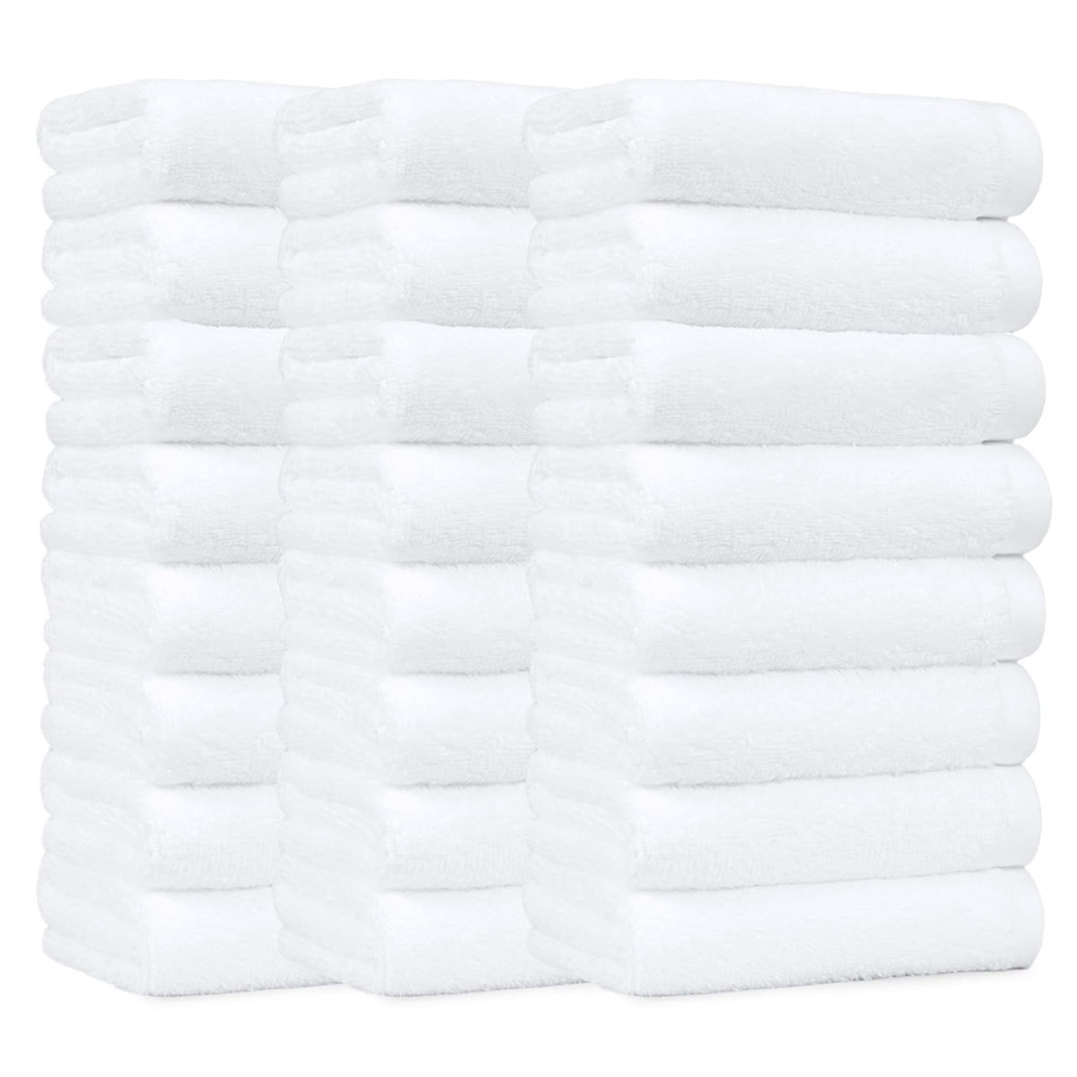 Amazon Basics Soft and Thick Cotton Hand Towels for Bath, Kitchen, Gym, 16 x 26 in, White, 12-Pack