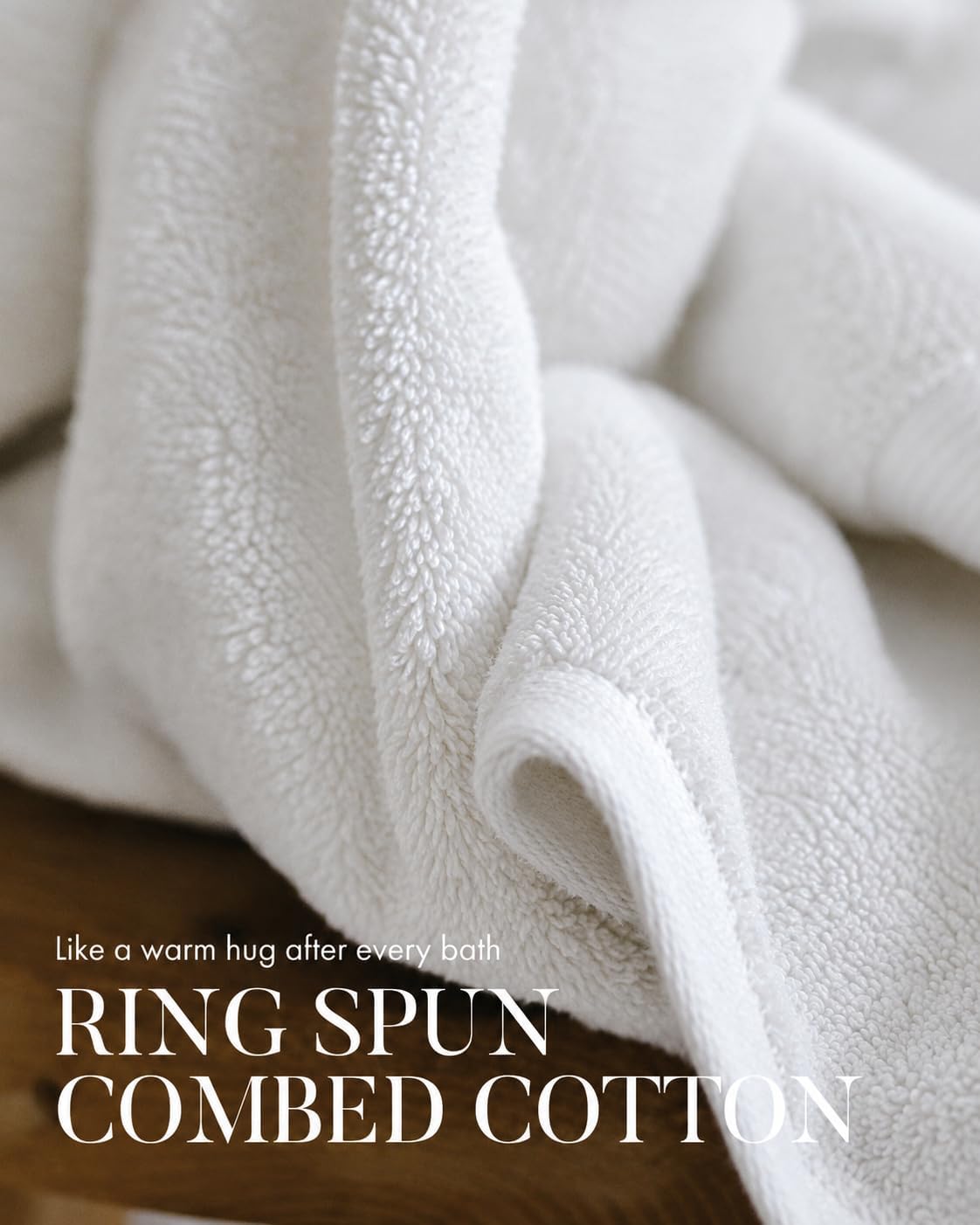 Luxury Bath Towels 4 Pack 650 GSM, 34"x56" Bath Towels Large - White