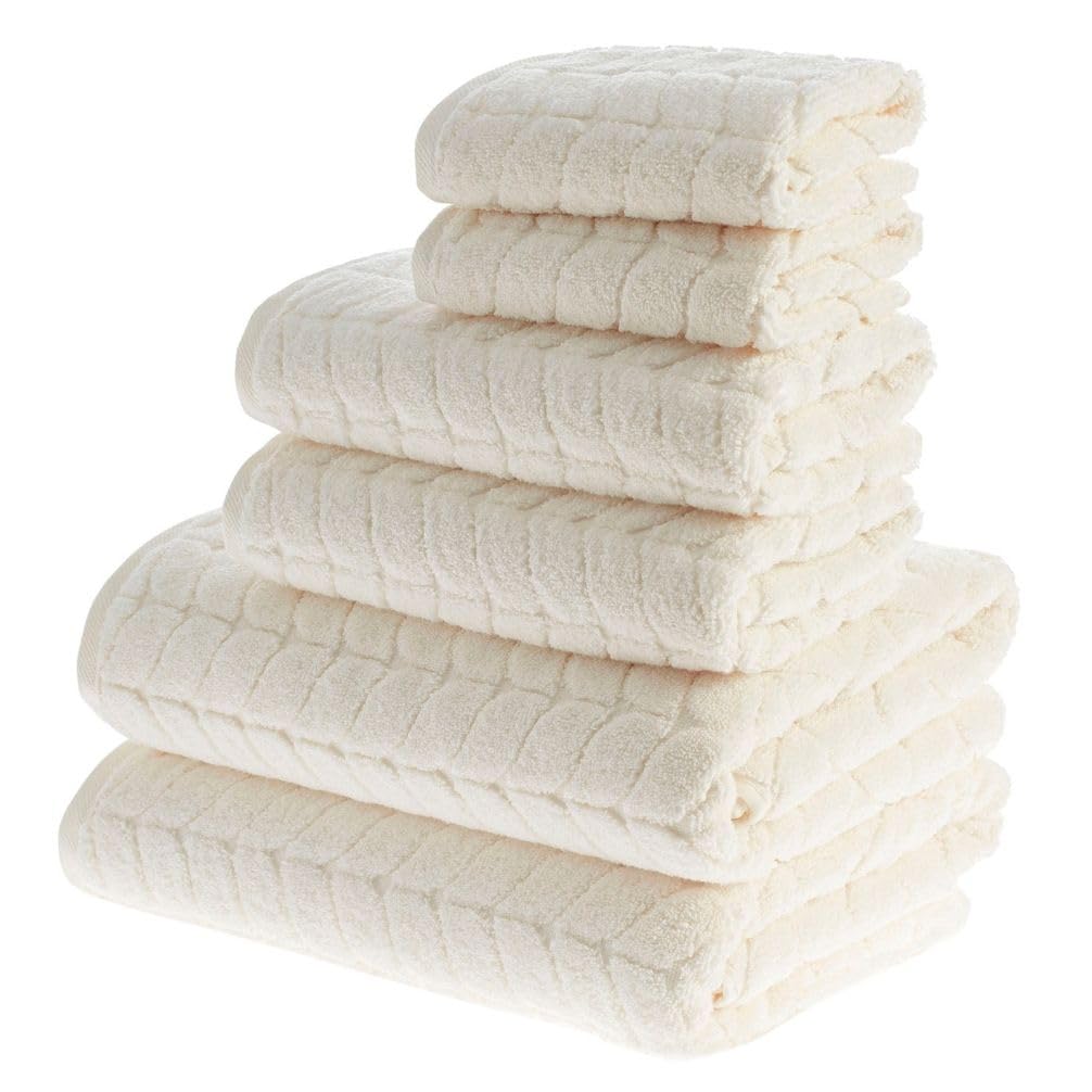 BAGNO MILANO Turkish Cotton Hand & Bath Towels - Plush, Ultra Absorbent Set (Cream, 2 pcs Bath Towel Set)