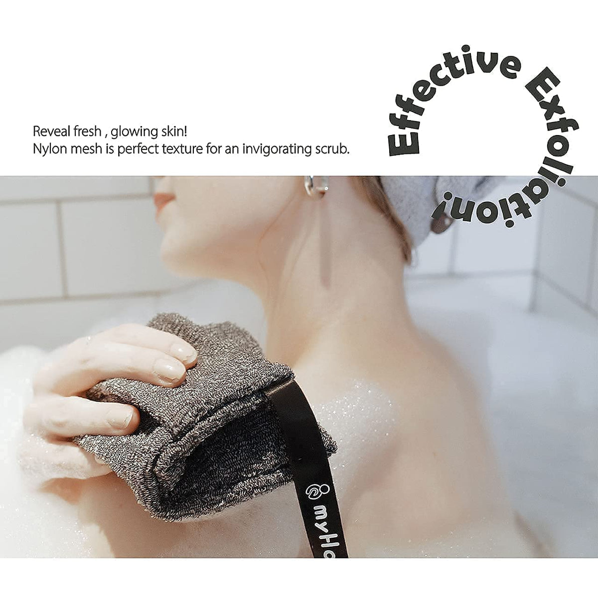 myHomeBody Soap Pocket Exfoliating Pouch, Graphite Gray, 2 pc + 2 Soap Pads