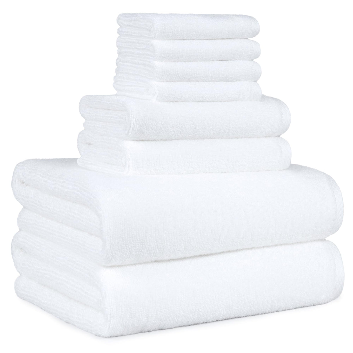Amazon Basics 2-Piece Quick-Dry Oversize Bath Towel, 100% Cotton, 54" x 30", White