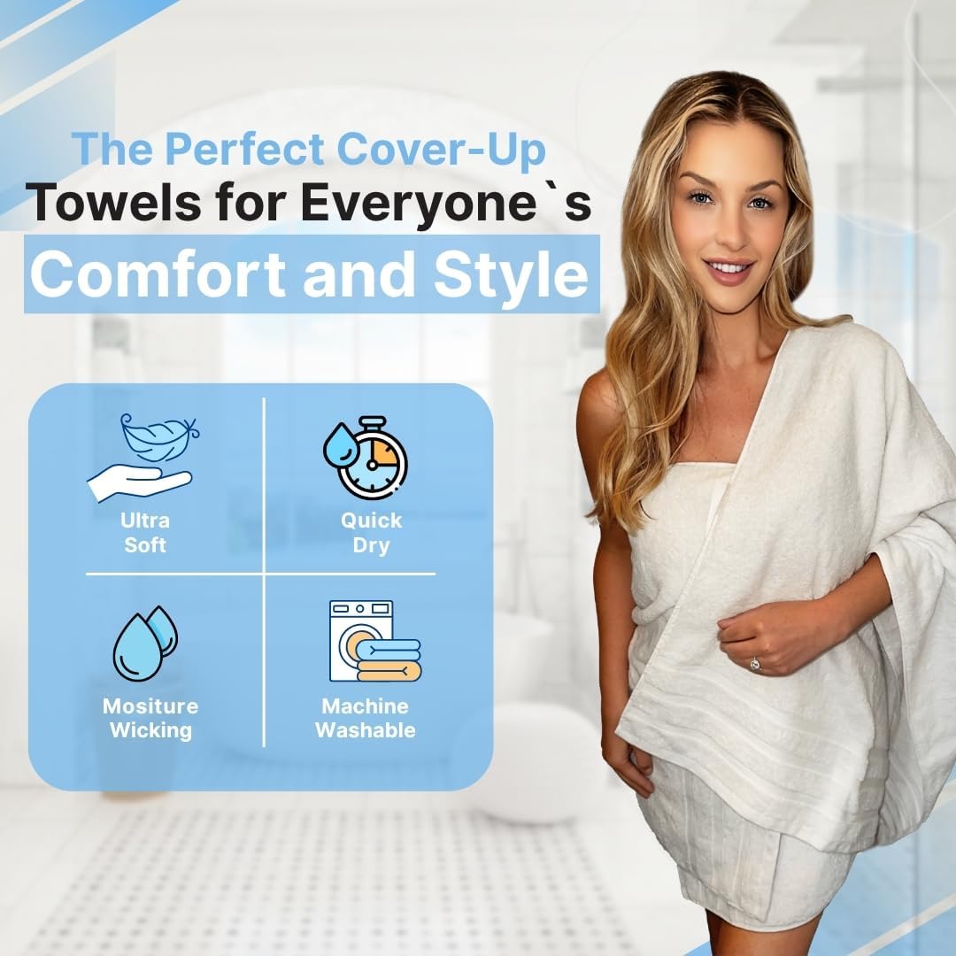 Infinitee Xclusives 100% Ring-Spun Cotton Bath Towels for Bathroom - Pack 2
