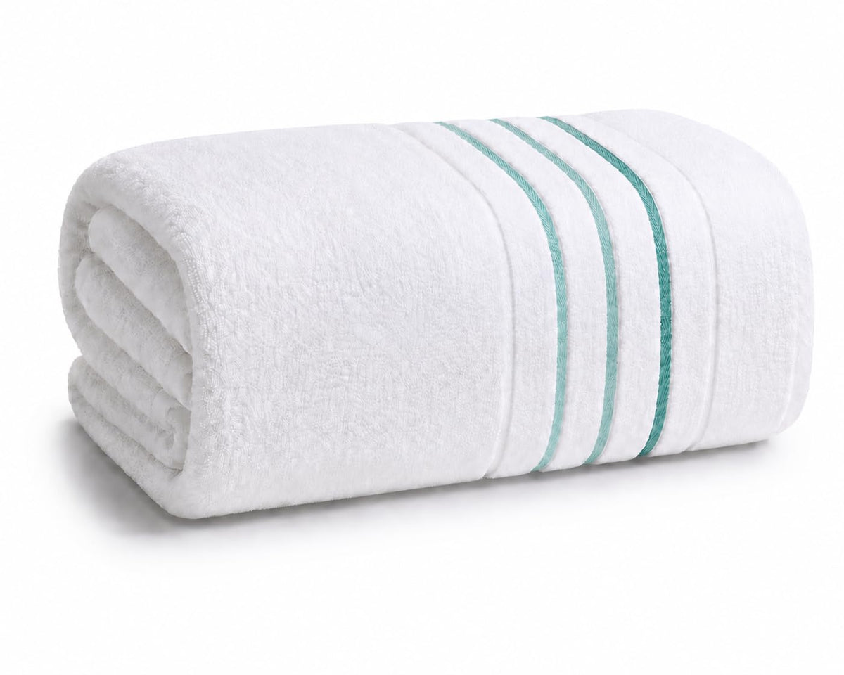 Bath Towels Set for Bathroom – Luxury 6-Piece Cotton Towels, Soft Absorbent & Quick Dry, 600 GSM Bath Towels for Bathroom, Hotel Spa Quality (White/Grey, 6- Bath Towel Set)
