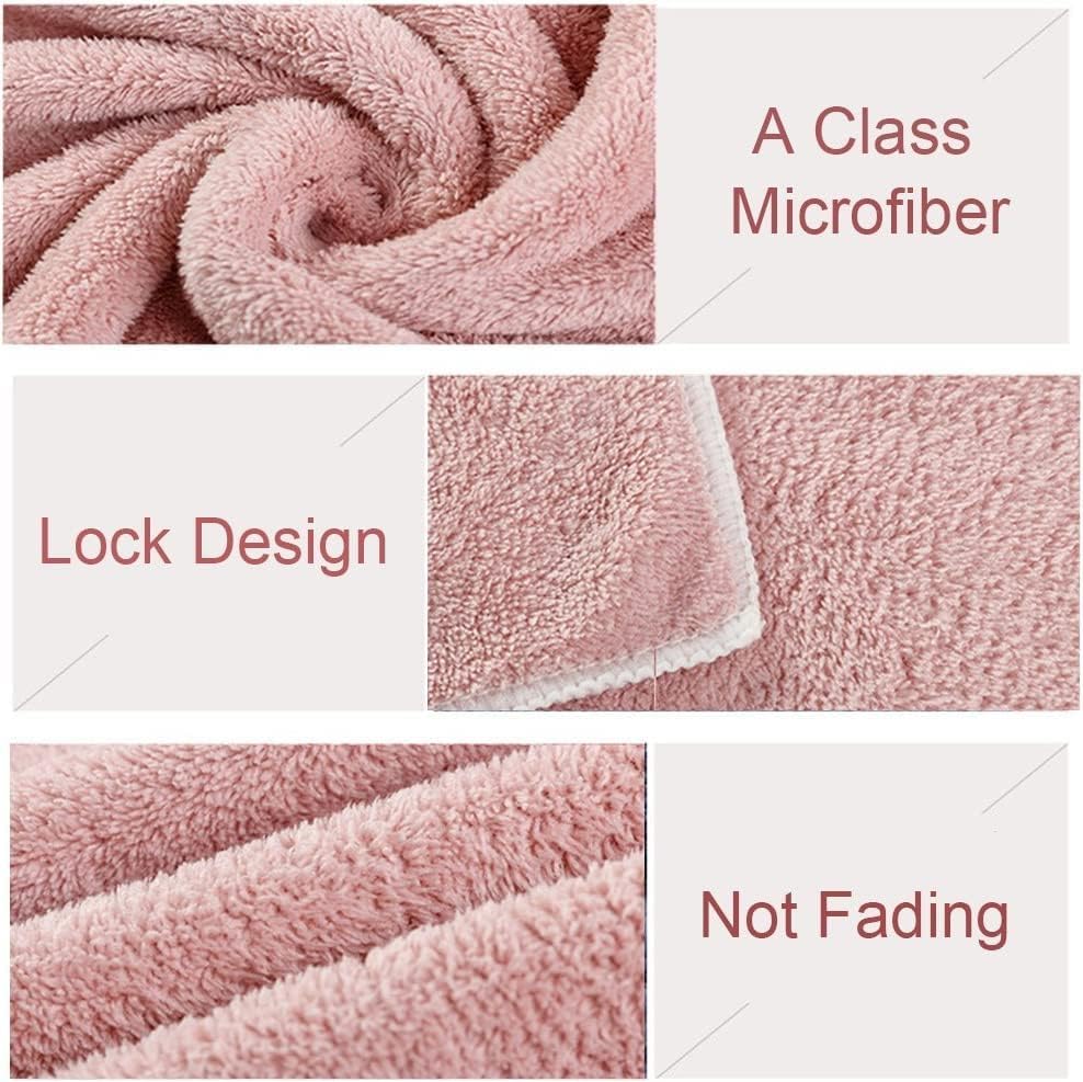 Jseng 3PC Microfiber Hair Towel Caps, Extreme Soft & Ultra Absorbent, Fast Drying Hair Drying Caps Towel Turban Wrap for Wet Hair Women
