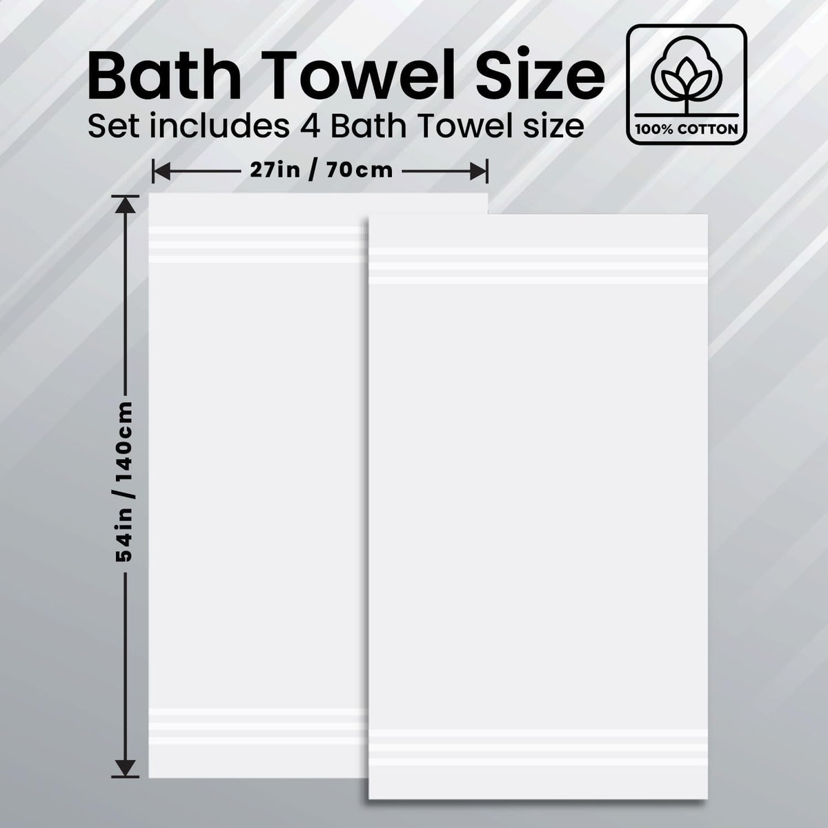 Infinitee Xclusives 100% Ring-Spun Cotton Bath Towels for Bathroom - Pack 2