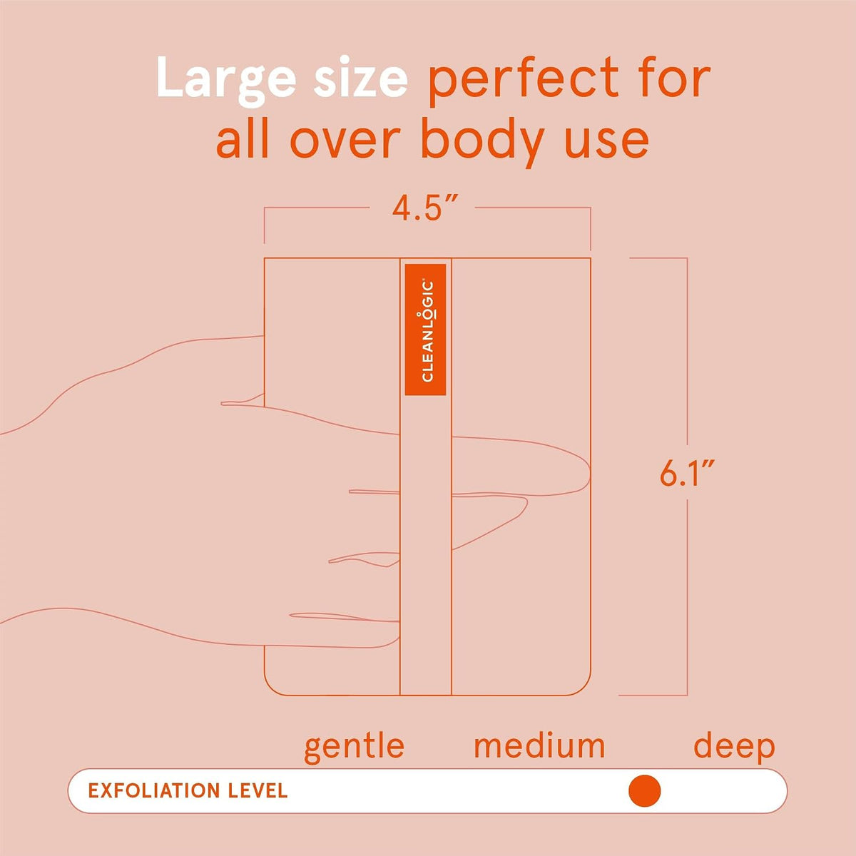 Cleanlogic Exfoliating Body Scrubber - Large Bath and Body - 3 Count