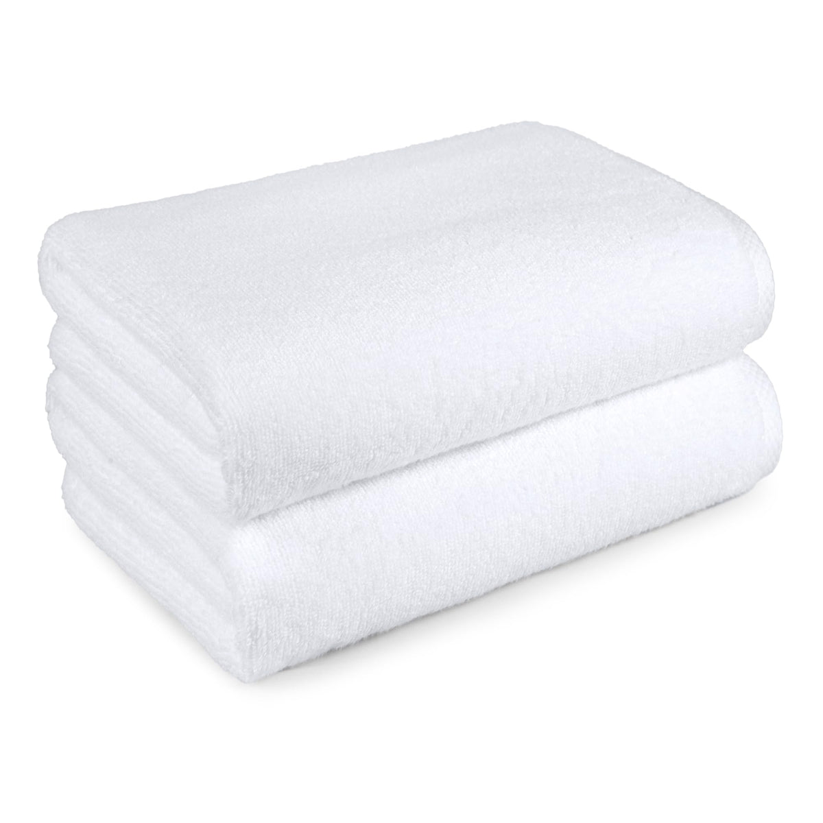 Amazon Basics 2-Piece Quick-Dry Oversize Bath Towel, 100% Cotton, 54" x 30", White