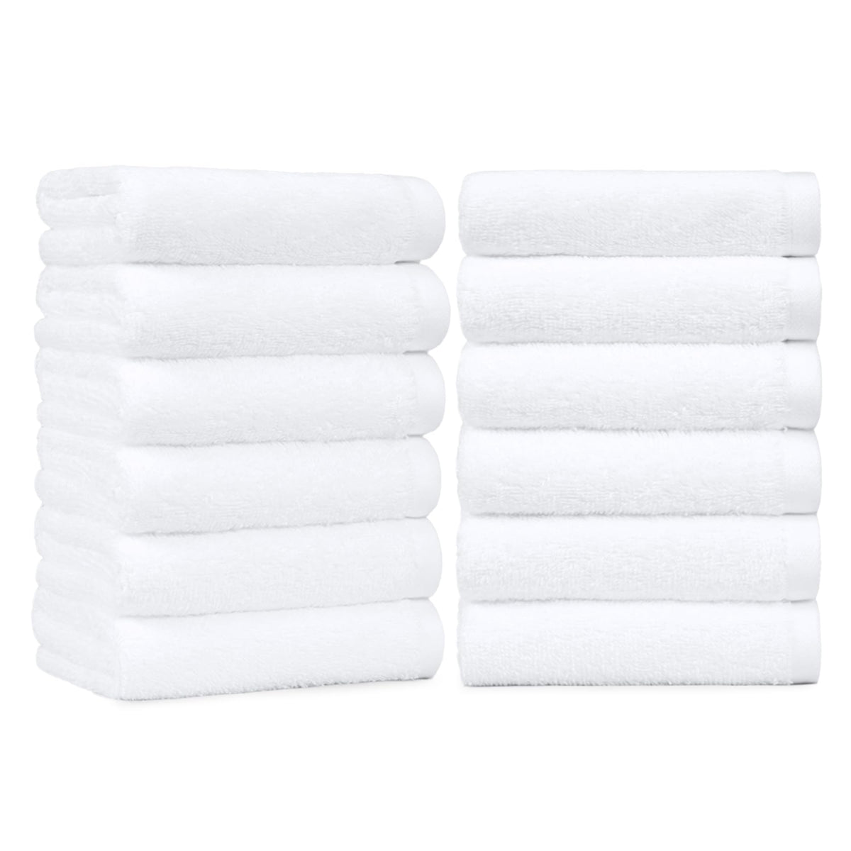 Amazon Basics Soft and Thick Cotton Hand Towels for Bath, Kitchen, Gym, 16 x 26 in, White, 12-Pack