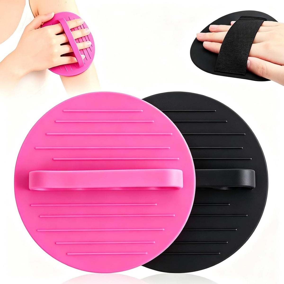 2 Counts Soft Rubber Shower Scrubber, 2026 Upgraded Gentle Exfoliating Bath Glove, Deep Cleansing Shower and Bath Tool, for Massage and Removing Dead Skin, for All Skin Types