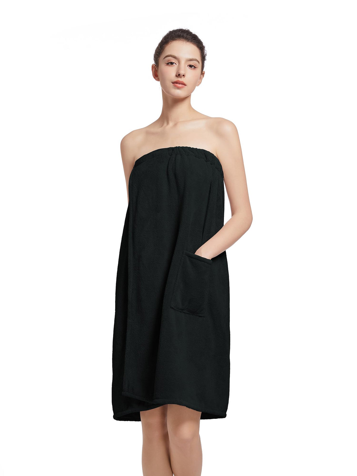 Women'S Soft Wrap Towel Full Length，Bath Robe After Shower Female Plush Long，Spa Bathrobes Lightweight With Pockets