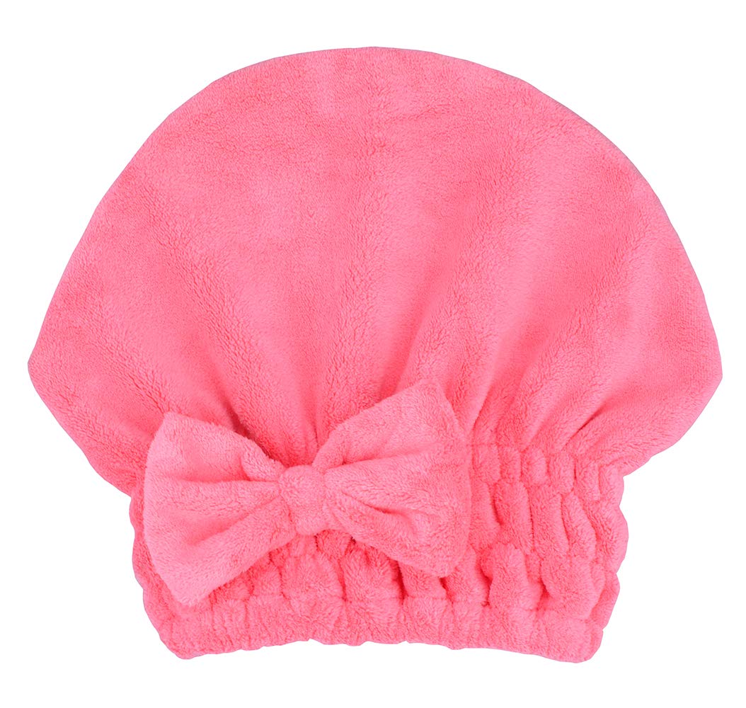 Microfiber Hair Drying Towels Head wrap with Bow-Knot Shower Cap Hair Turban hairWrap Bath Cap for Curly Short or Long & Wet Hair Gift for Women 2pack