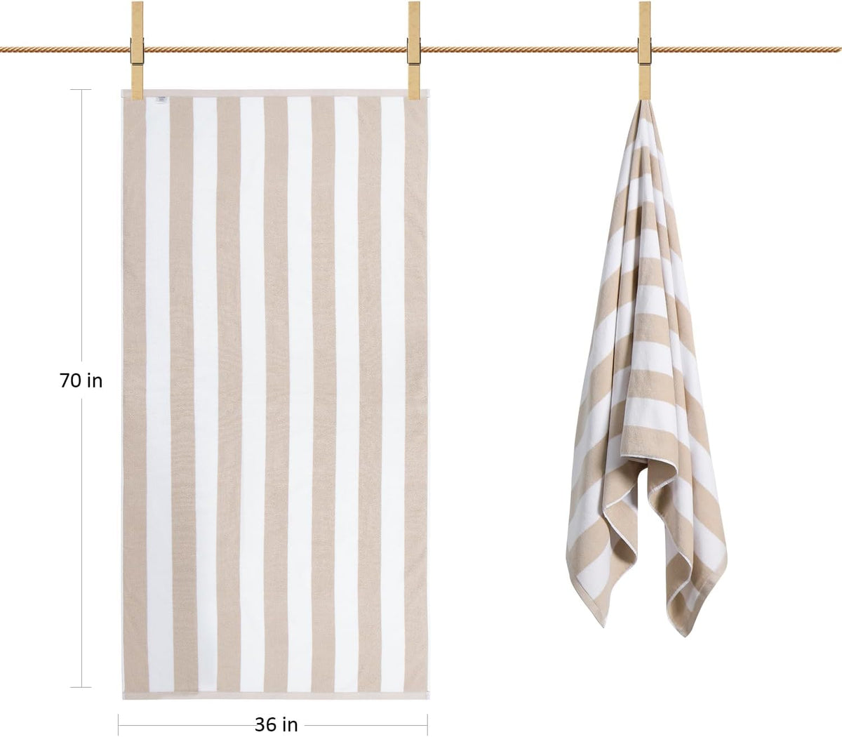 LULUHOME Oversized Beach Towel 36x70 Inch,100% Cotton,Striped Pool Towel
