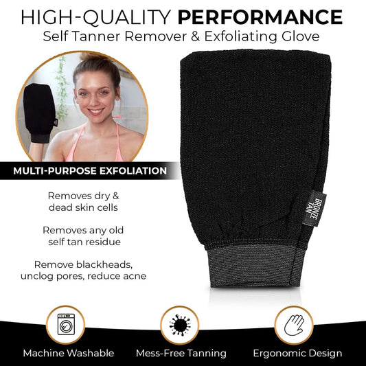 Bronze Tan Self Tan Remover Mitt and Exfoliating Glove for Sunless Tanning