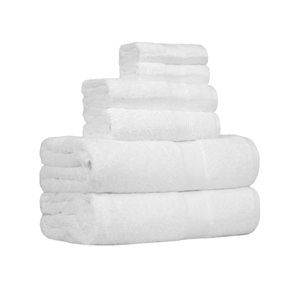 Amazon Basics 6-Piece Highly Absorbent Fade-Resistant Towel Set, 100% Cotton Towels for Bathroom, Soft, 2 Bath Towels, 2 Hand Towels, 2 Washcloths, Black