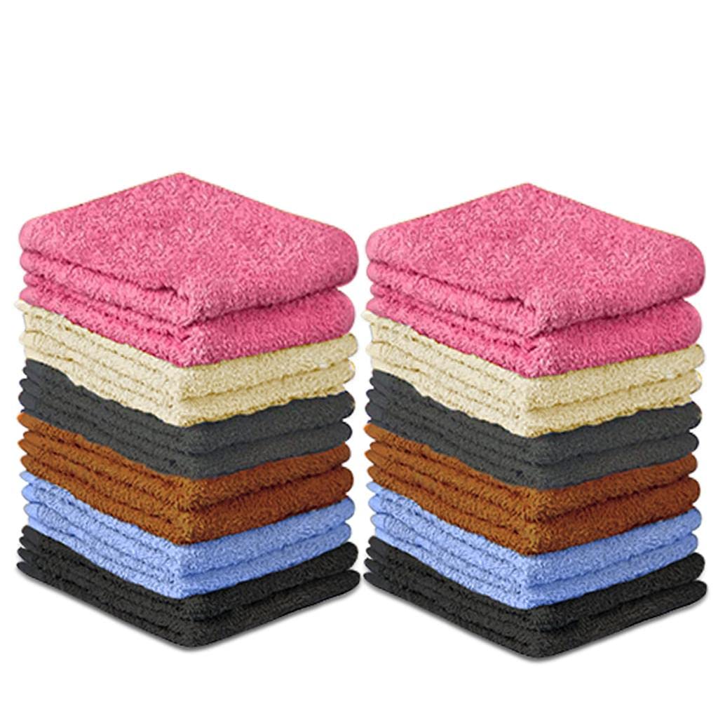 QUBA LINEN 100% Cotton Bath Towels-27x54inch - 6 Pack Shower Towels - Light Weight, Ultra Absorbent Towels for Bathroom (Multi Color)