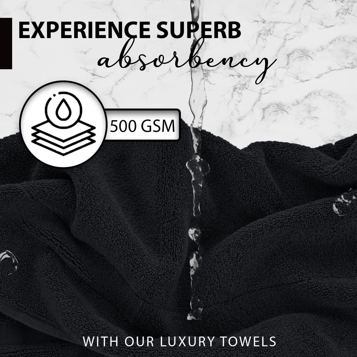 KAHAF COLLECTION 100% Cotton Bath Towels, 24x48 Pack of 6 Towels, Quick Dry, Highly Absorbent, Soft Feel Towel, Gym, Spa, Bathroom, Shower, Pool, Luxury Soft Towels (Grey, 24x48-6 Pack)