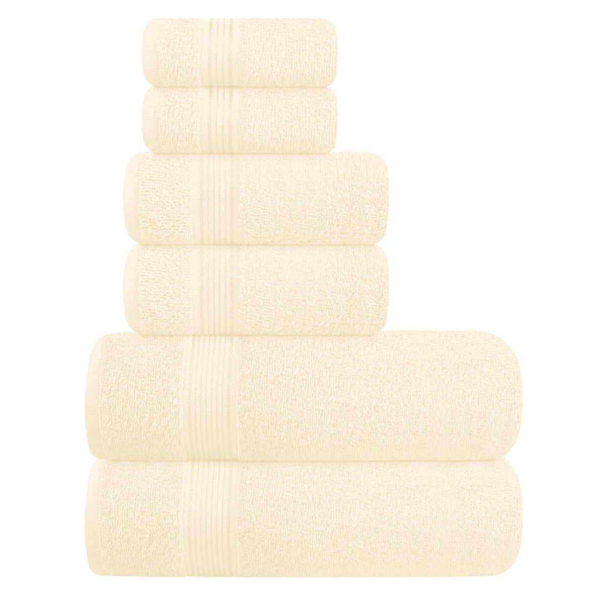 Belizzi Home Ultra Soft 6 Pack Cotton Towel Set, Contains 2 Bath Towels 28x55 inch, 2 Hand Towels 16x24 inch & 2 Wash Coths 12x12 inch, Ideal for Everyday use, Compact & Lightweight - Black